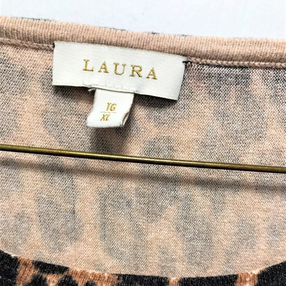 Laura Leopard Print Tunic Top Soft Warm Size XL - Picture 3 of 6